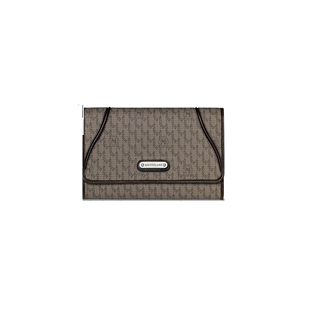 PORTAFOGLIO MONTBLANC IN PELLE MARRONE E TESSUTO MOCHA NIGHTFLIGHT LADIES ref. 107838