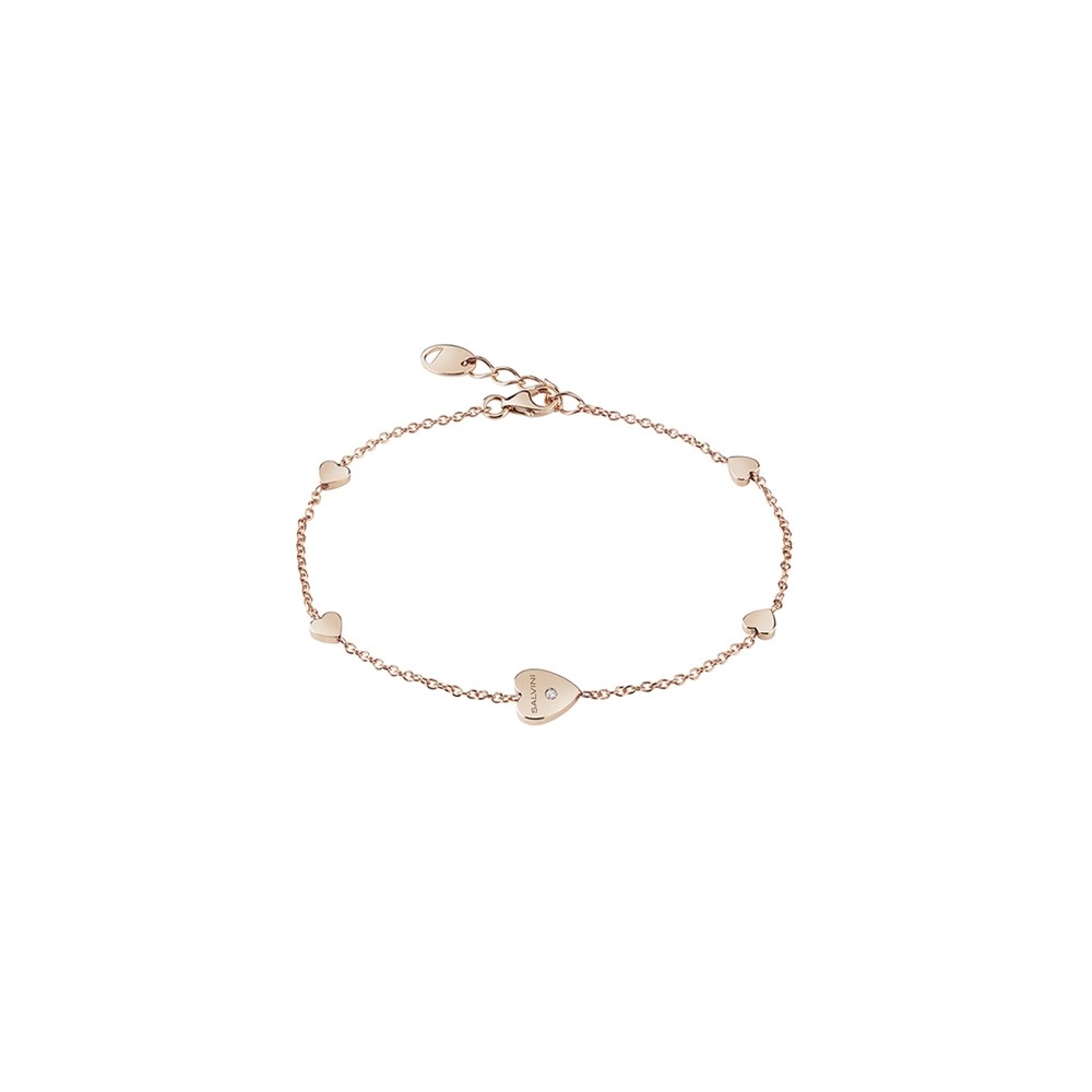 Bracciale con cuori Salvini in oro rosa e diamanti ref. 20087156