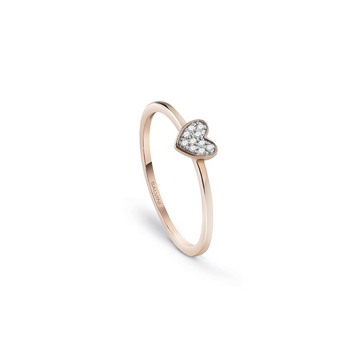 Anello Salvini I segni in oro rosa con diamanti cuore ref. 20094178
