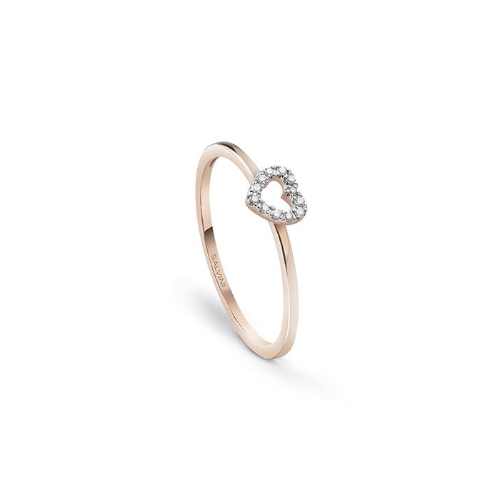 Anello Salvini I segni in oro rosa con diamanti cuore ref. 20094180