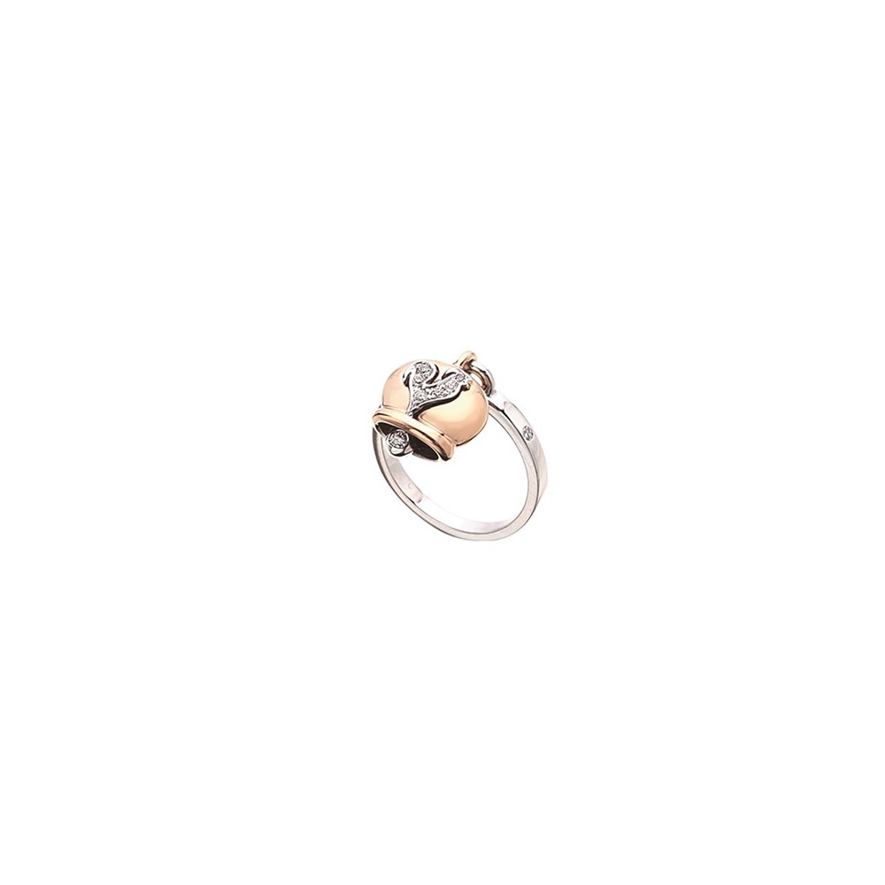 Anello campanella piccolo Chantecler in oro rosa e diamanti ref. 23897