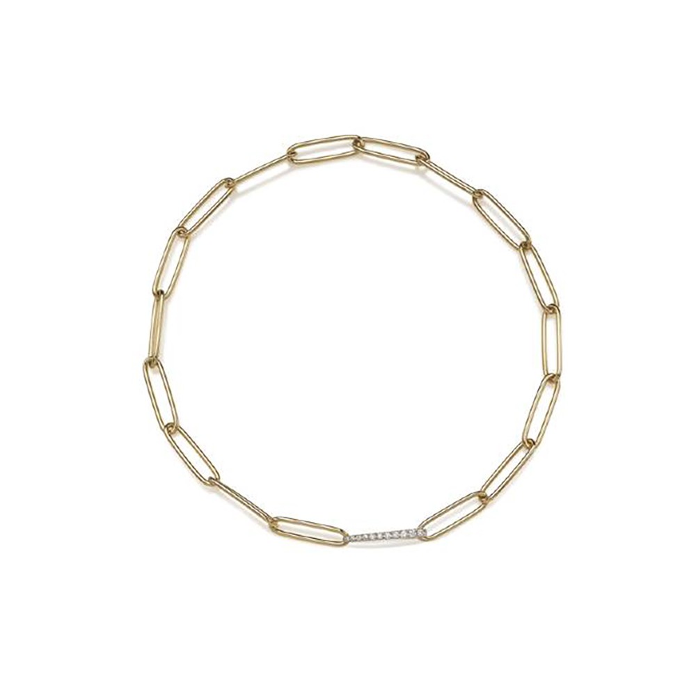 Bracciale a maglie ovali Chantecler in oro bianco e giallo ref. 40761