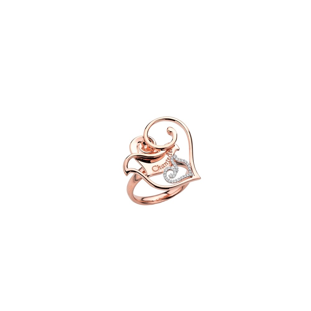 Anello gallo Chantecler in oro rosa e diamanti ref. 29322