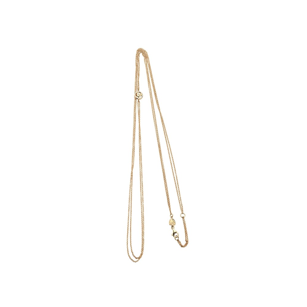 Catena rolò lunga doppia con logo intercalare Chantecler in oro ref. 29599