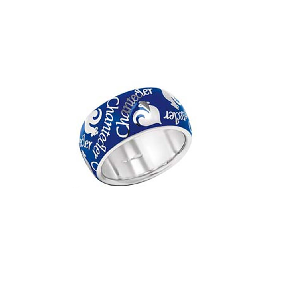 Anello a fascia media Chantecler in argento e smalto blu ref. 32107