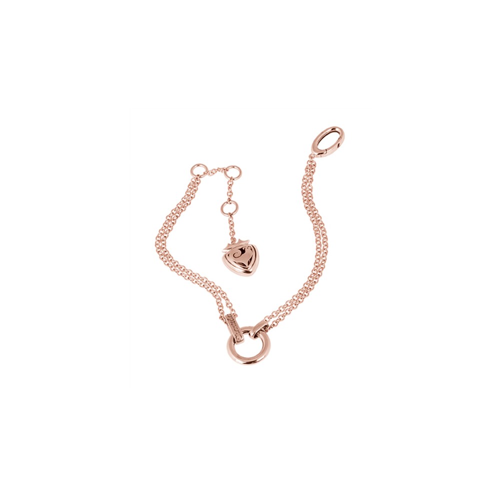 Bracciale 20 cm cerchio e scudo in oro rosa