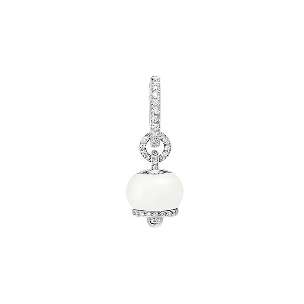 Orecchino Chantecler piccolo in oro bianco diamanti e kogolong ref. 32511