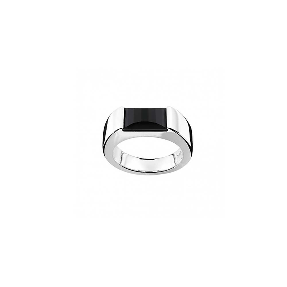 ANELLO MONTBLANC IN ARGENTO E ONICE NERA ref. 36252