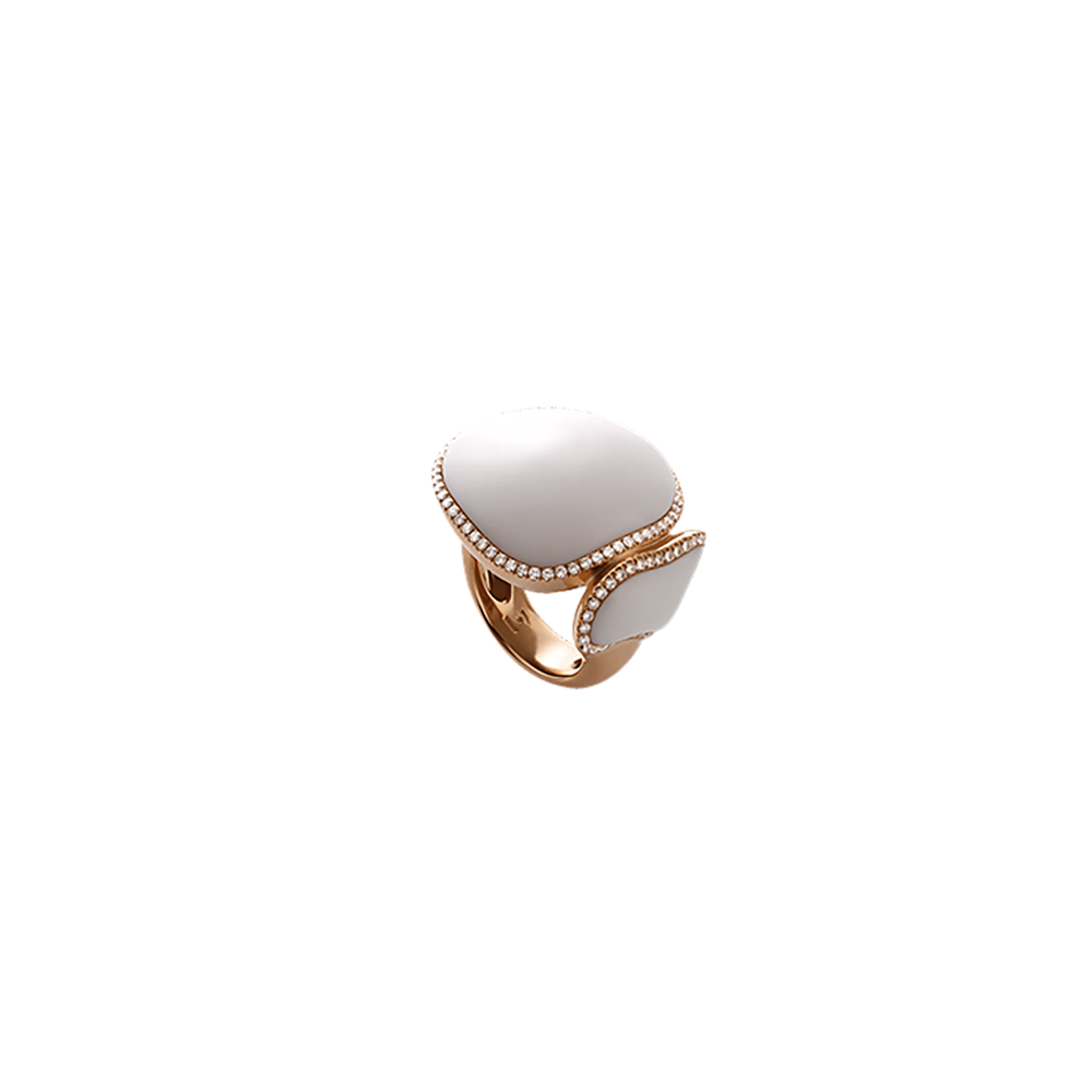 ANELLO CHANTECLER IN ORO ROSA KOGOLONG E DIAMANTI BIANCHI - ENCHANTÉ ref. 36261