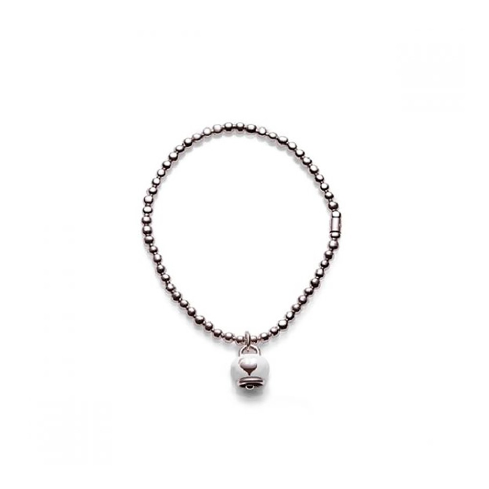 Bracciale elastico con campanella micro Chantecler in argento e smalto  ref. 37927 L