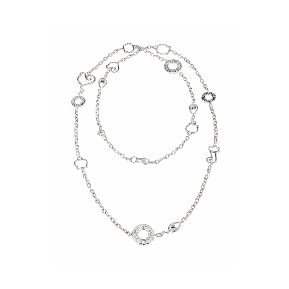 Catena lunga con simboli Chantecler in argento ref. 38137