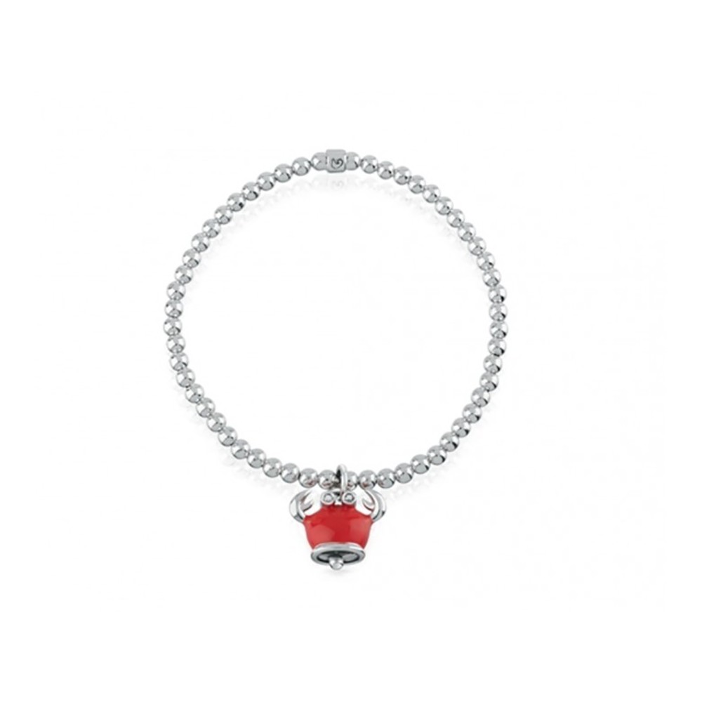 Bracciale elastico con campanella granchio micro Chantecler in argento smalto e diamanti ref. 39019 L