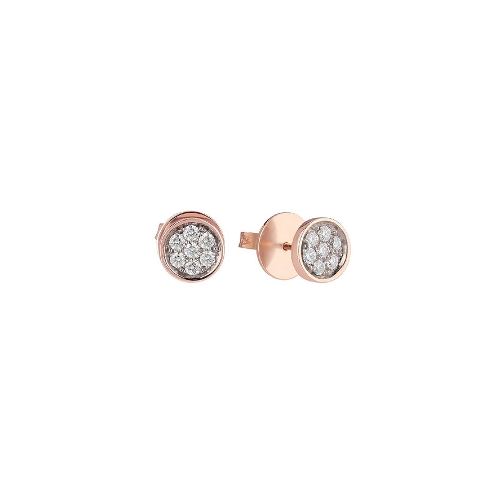 Orecchini a lobo Chantecler in oro rosa e diamanti ref. 40477