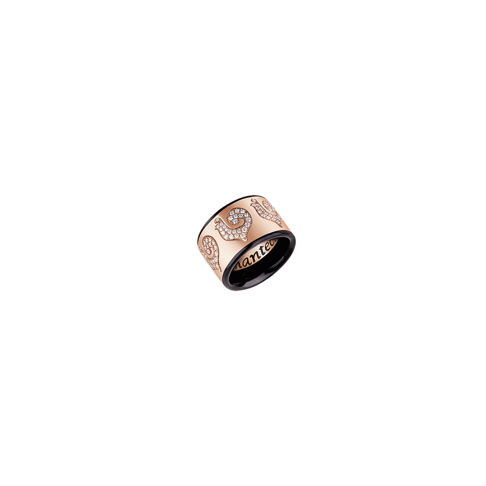 Anello fascia Chantecler in oro rosa e diamaneti ref. 41030