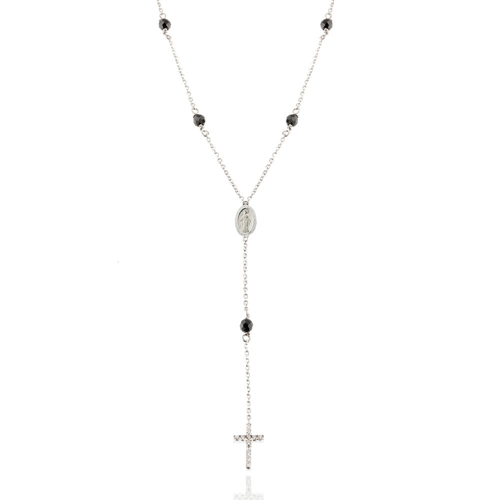 COLLANA  colore Bianco con zirconi Simbolo:  CREDO  "Gli autentici valori della vita"