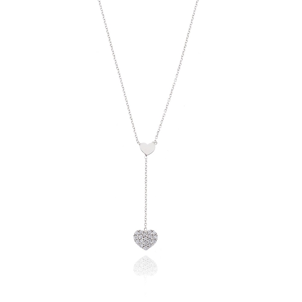 COLLANA  colore Bianco con zirconi Simbolo:  CUORE "I sentimenti raccontati dall?Anima"
