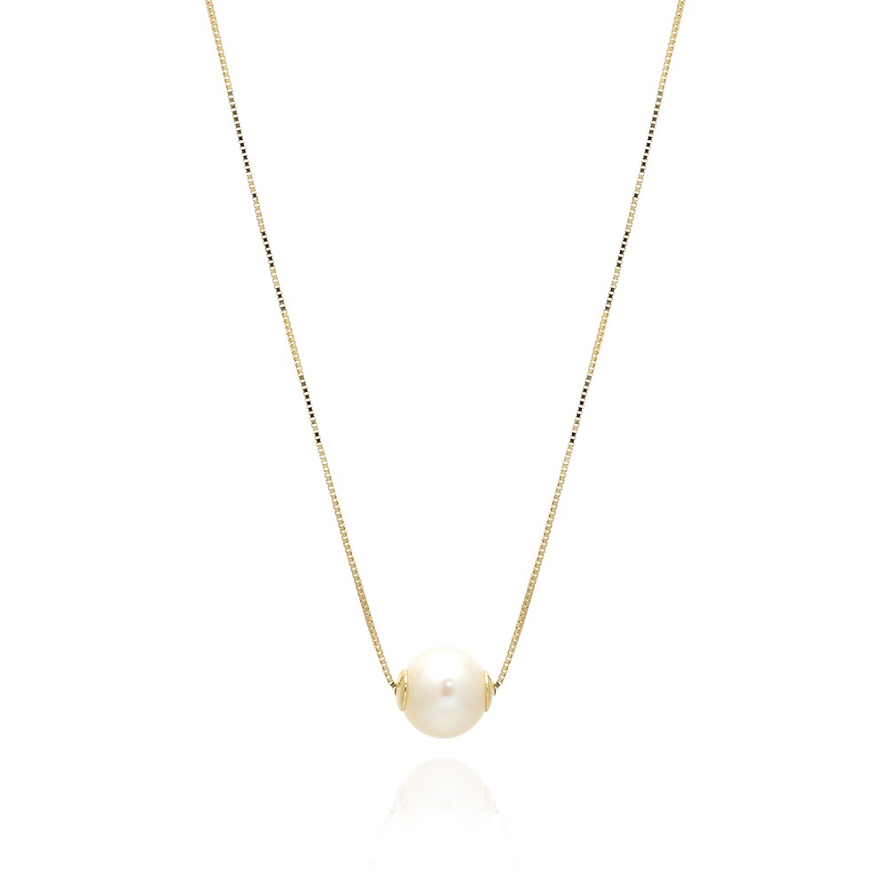 COLLANA  colore Giallo con Perla Naturale Simbolo:  PERLA "Racchiude la purezza della Natura"