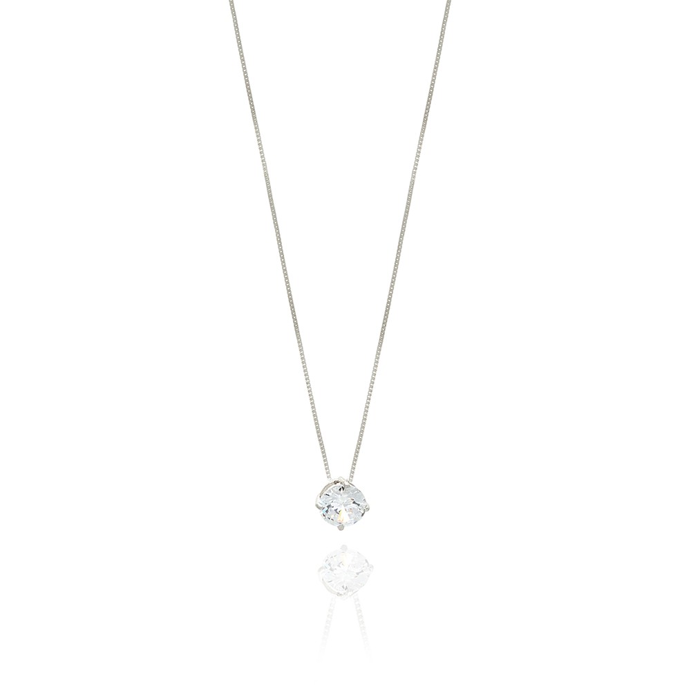 COLLANA  colore Bianco con zirconi Simbolo:  LUCE "Risplende negli occhi di chi ? felice"