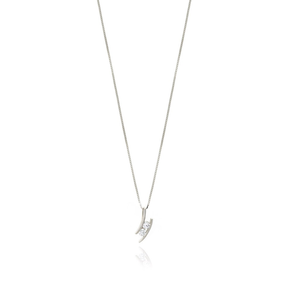 COLLANA  colore Bianco con zirconi Simbolo:  LUCE "Risplende negli occhi di chi ? felice"