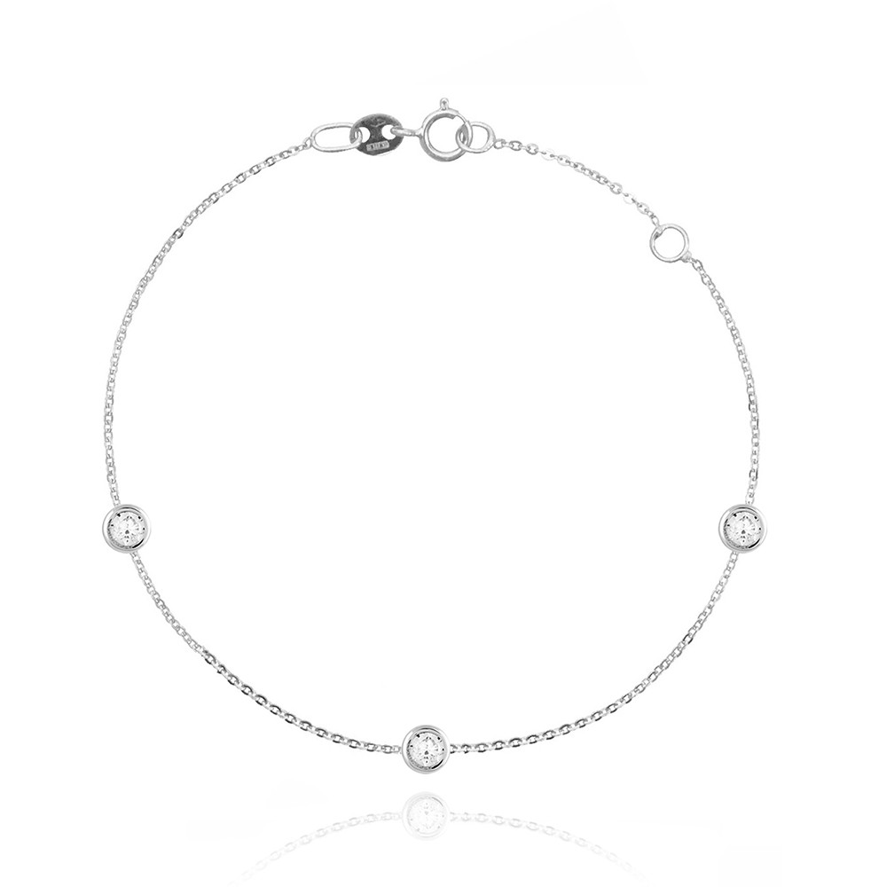 COLLANA  colore Bianco con zirconi Simbolo:  LUCE "Risplende negli occhi di chi ? felice"