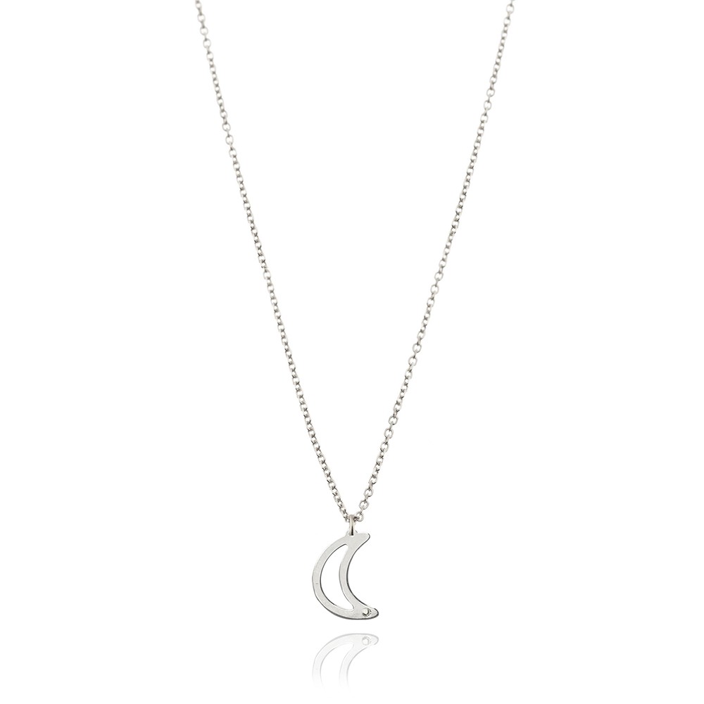COLLANA  colore Bianco con zirconi Simbolo:  LUNA "Il fascino pi? profondo dell?Anima"
