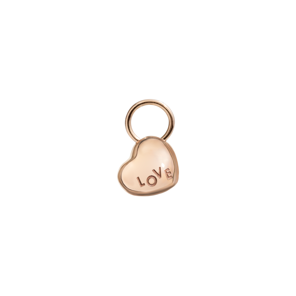 MICRO CUORE LOVE IN ORO ROSA