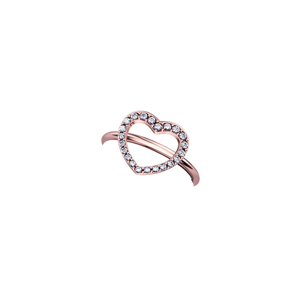 ELEMENTO ANELLO CUORE ORO ROSA E DIAMANTI