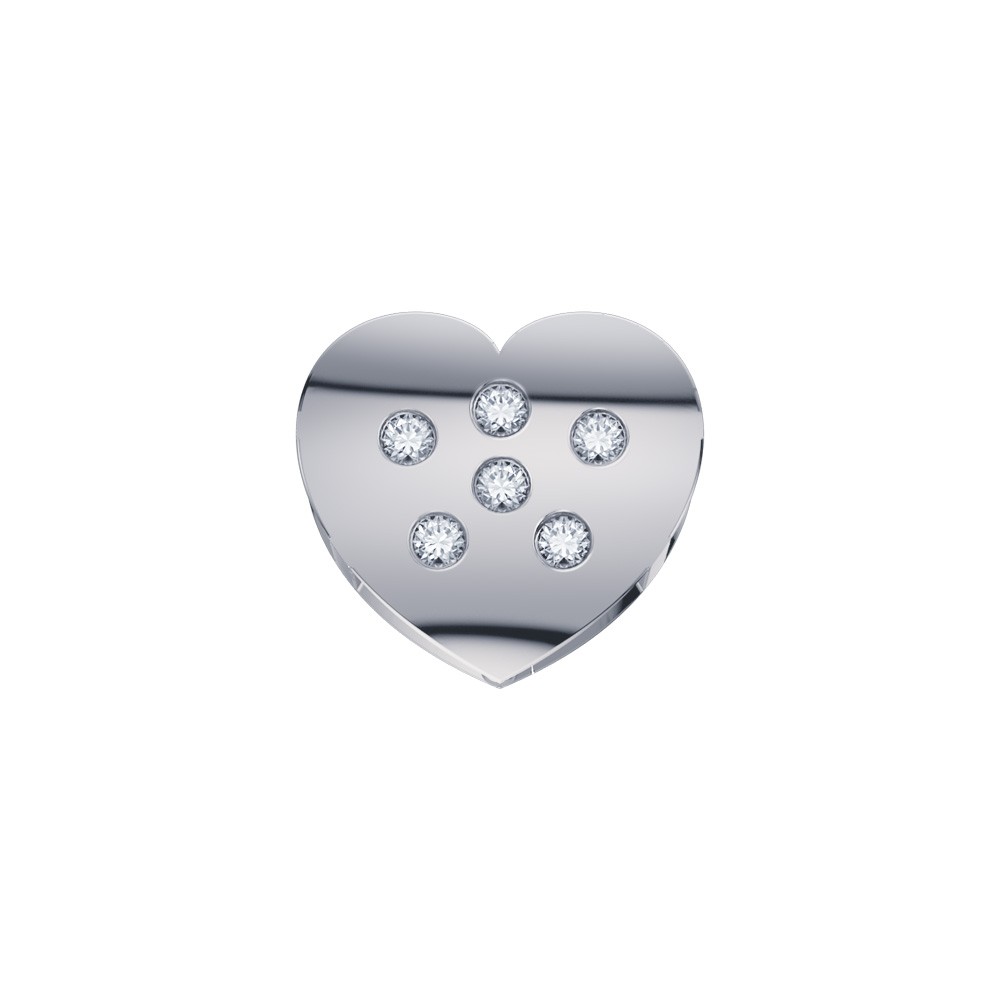 ELEMENTO CUORE ORO BIANCO E DIAMANTI