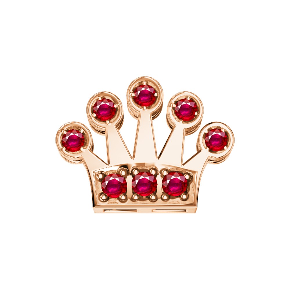 ELEMENTO BRACCIALE CORONA ORO ROSA E RUBINI