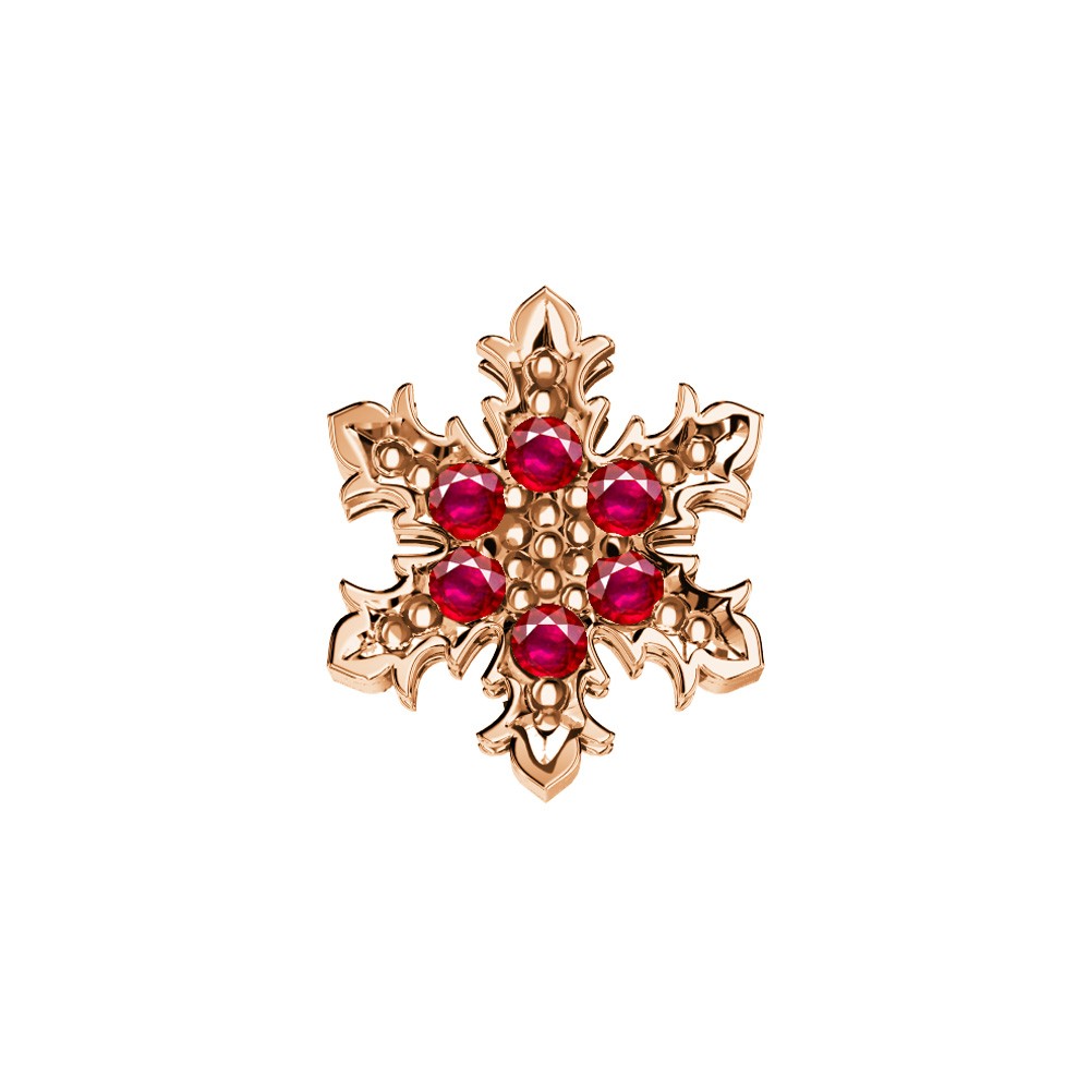 ELEMENTO SINGLE NEVE ORO ROSA E RUBINI