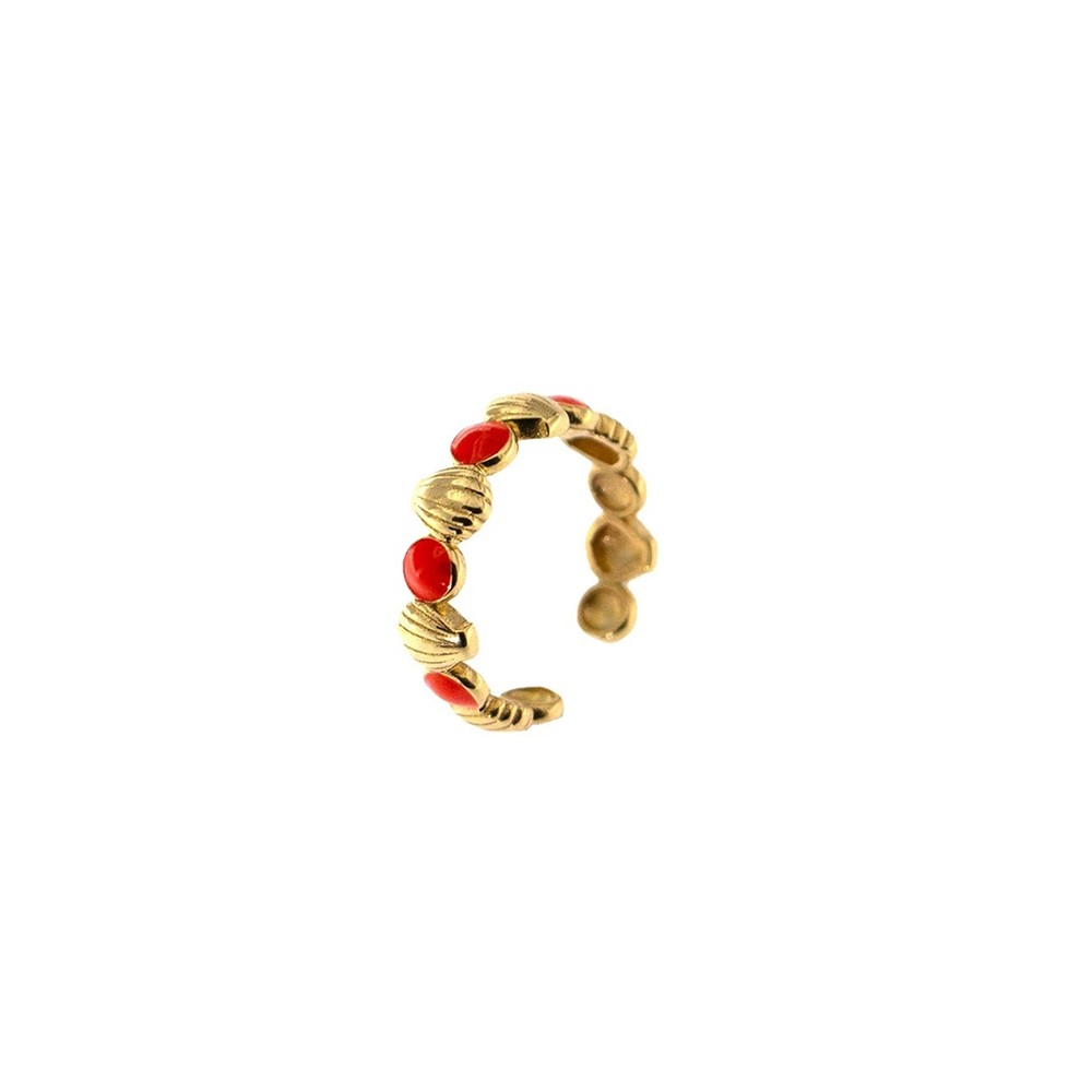 ANELLO CONCHIGLIA SMALTO CORALLO ref. AE-AN-CON-C