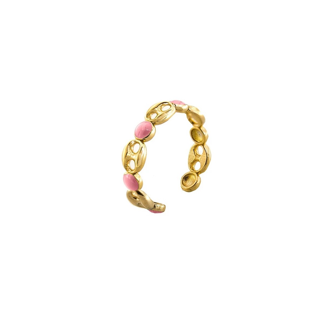 ANELLO MAGLIA MARINA SMALTO ROSA ref. AE-AN-MM-R