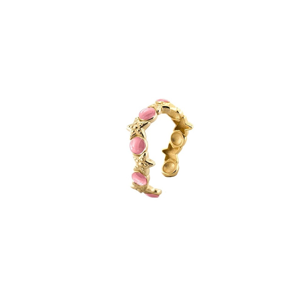 ANELLO STELLA MARINA SMALTO ROSA ref. AE-AN-STE-R