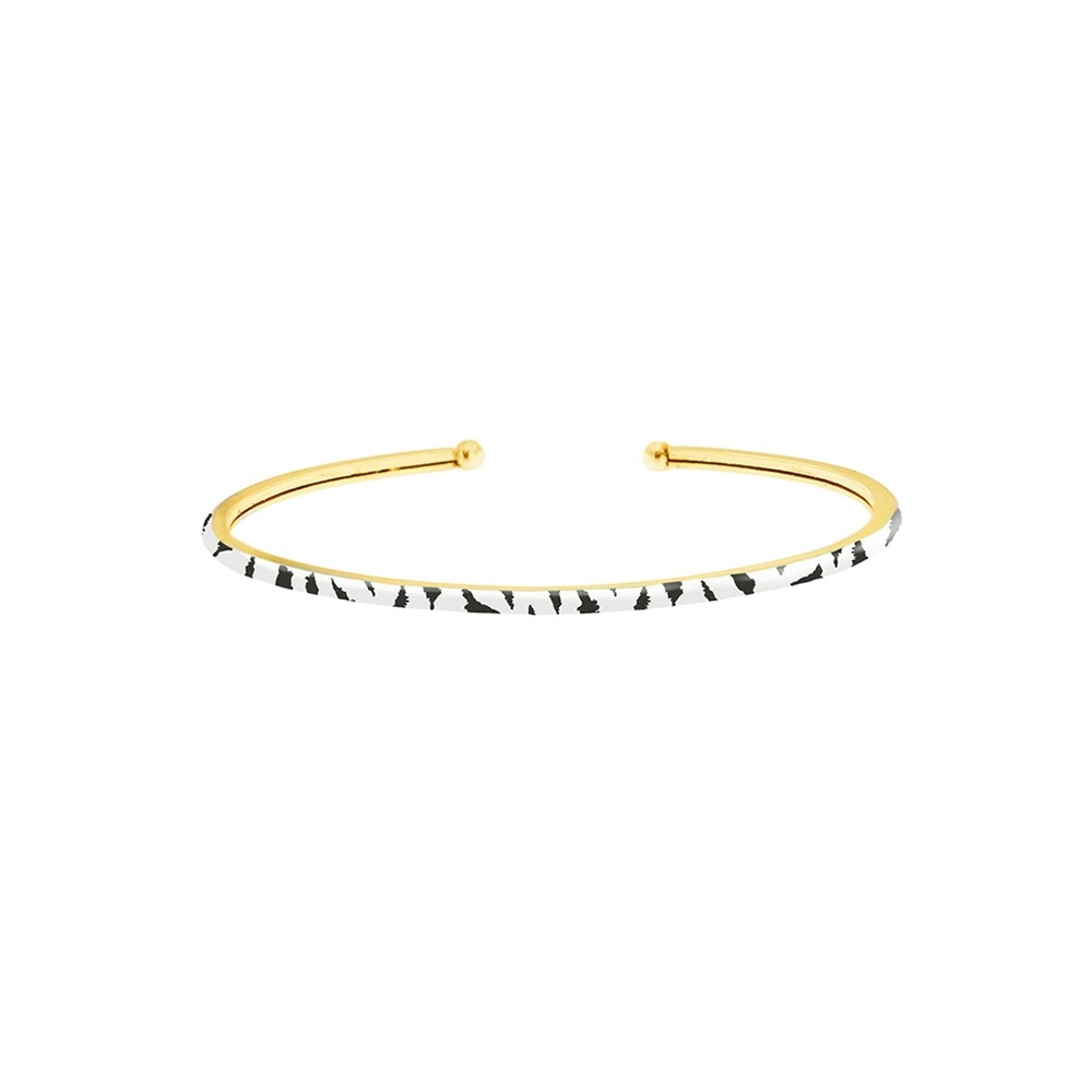 BRACCIALE RIGIDO MANETTA – SMALTO ZEBRATO rif. BRJ-02-Z