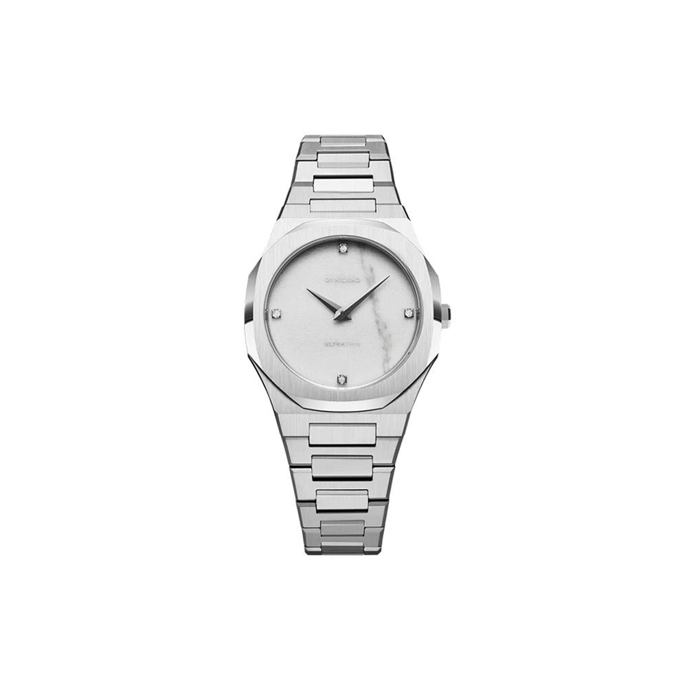 D1 MILANO Ultra Thin Marble Silver 34 mm ref. D1-UTBL13