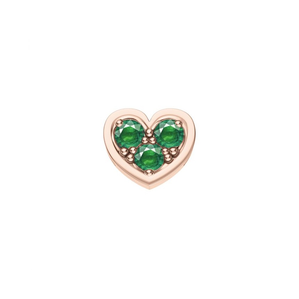 ELEMENTO DONNA ORO CUORE IN ORO ROSA E SMERALDI ref. DCHE9156