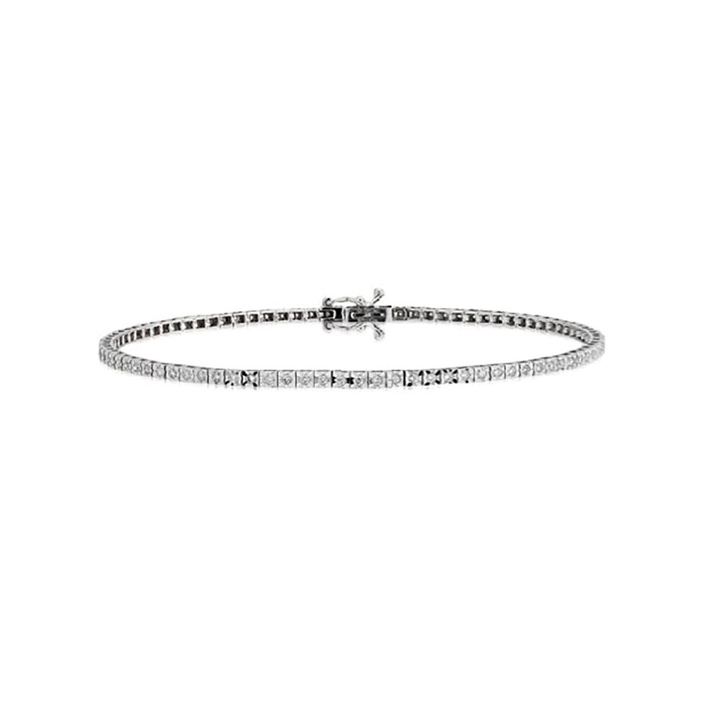 BRACCIALE DONNA ORO TENNIS IN ORO BIANCO E DIAMANTI ref. DFBF7335.050