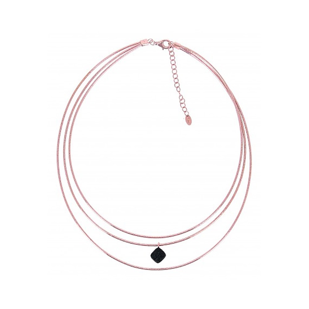 Collana multifilo Pesavento in argento rosa ref. WDNAG516