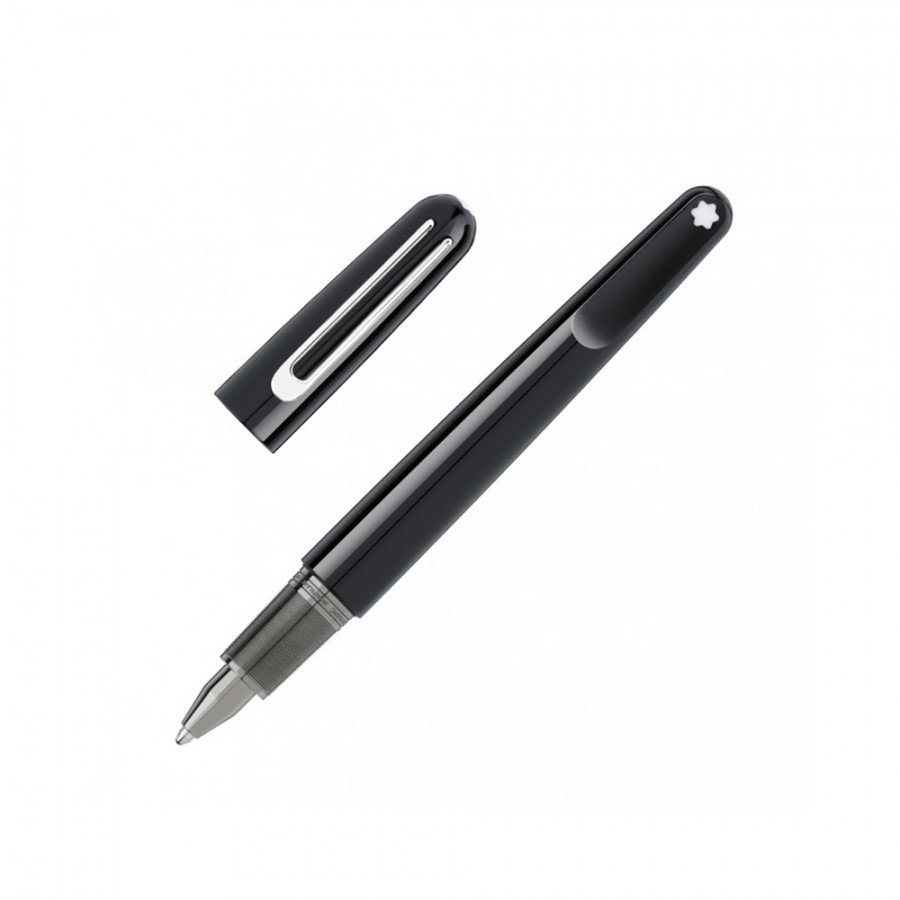 PENNA A SFERA MONTBLANC IN RESINA PREGIATA NERA M ULTRA BLACK ref. 113620