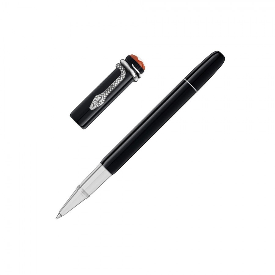 PENNA ROLLER MONTBLANC IN RESINA PREGIATA NERA HERITAGE ref. 114723