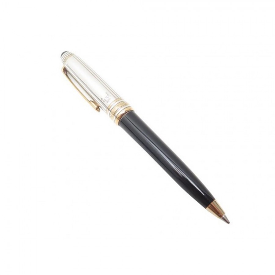 PENNA A SFERA MONTBLANC IN ARGENTO E RESINA NERA ref. 1161