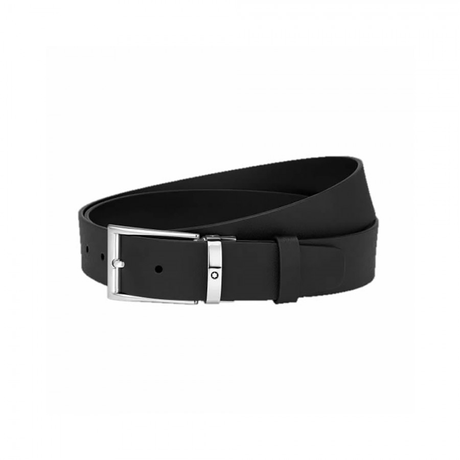 CINTURA MONTBLANC IN PELLE NERA ref. 123905