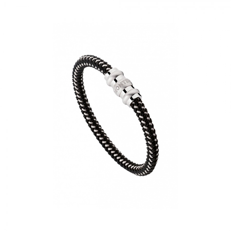 BRACCIALE MONTBLANC IN ACCIAIO E ONICE ref. 12405468