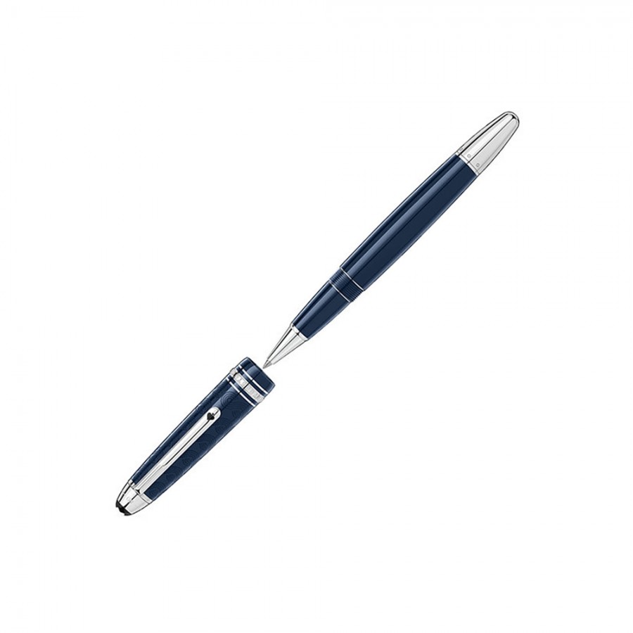 PENNA ROLLER MONTBLANC IN RESINA PREGIATA BLU E ACCIAIO MEISTERSTÜCK ref. 126201