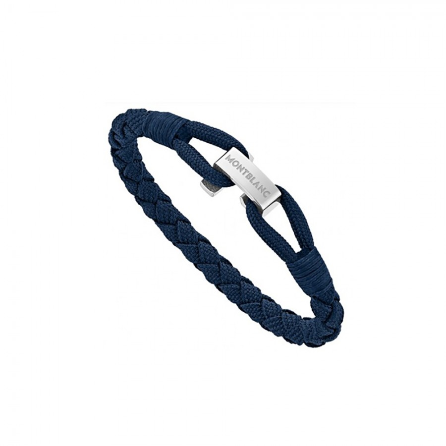 BRACCIALE WRAP ME MONTBLANC IN NYLON BLU E ACCIAIO  MONTBLANC ref. 12838363