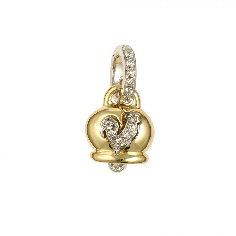 Ciondolo campanella piccolo Chantecler in oro e diamanti ref. 19461