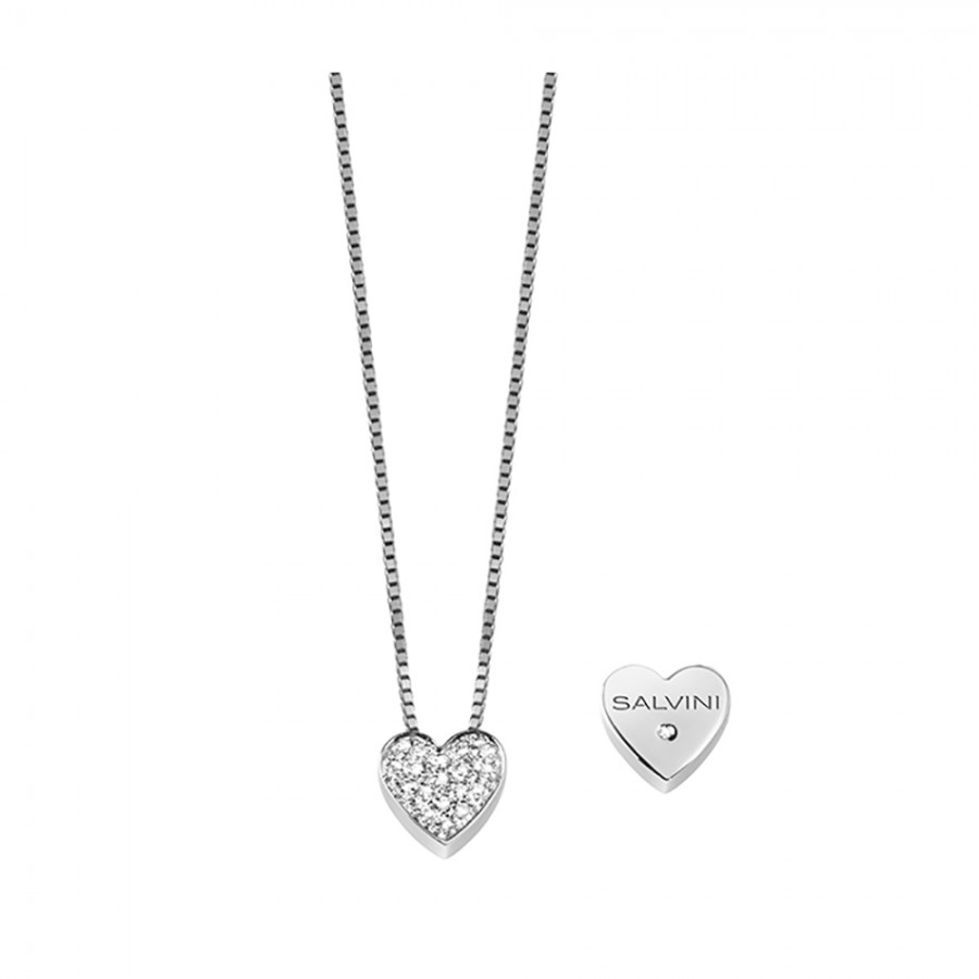 Collana cuore Salvini in oro bianco con diamanti ref. 20067541