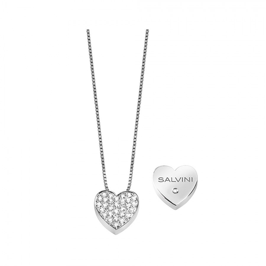 Collana cuore Salvini in oro bianco con diamanti ref. 20067544