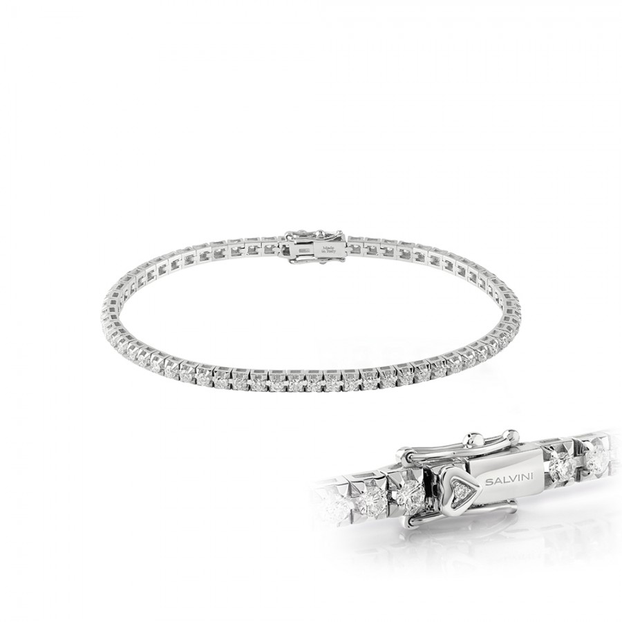 Bracciale tennis Salvini in oro bianco con diamanti Ref. 20079854