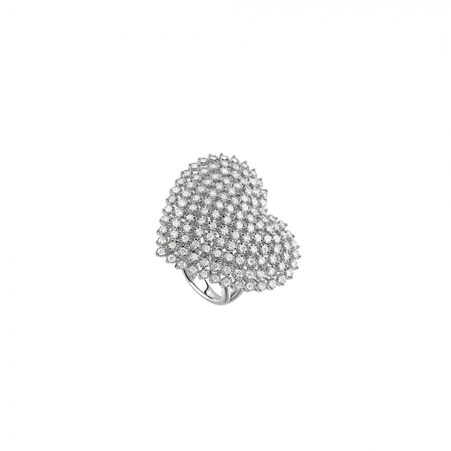 Anello cuore grande Salvini in oro bianco e diamanti ref. 20088400